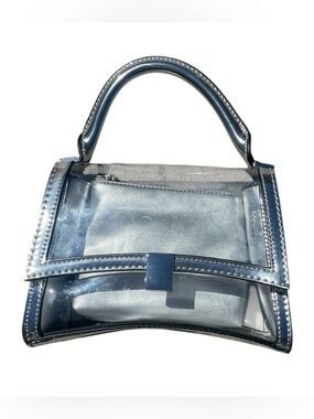 Aldo Clear Metallic Silver Crossbody Bag with Detachable Strap